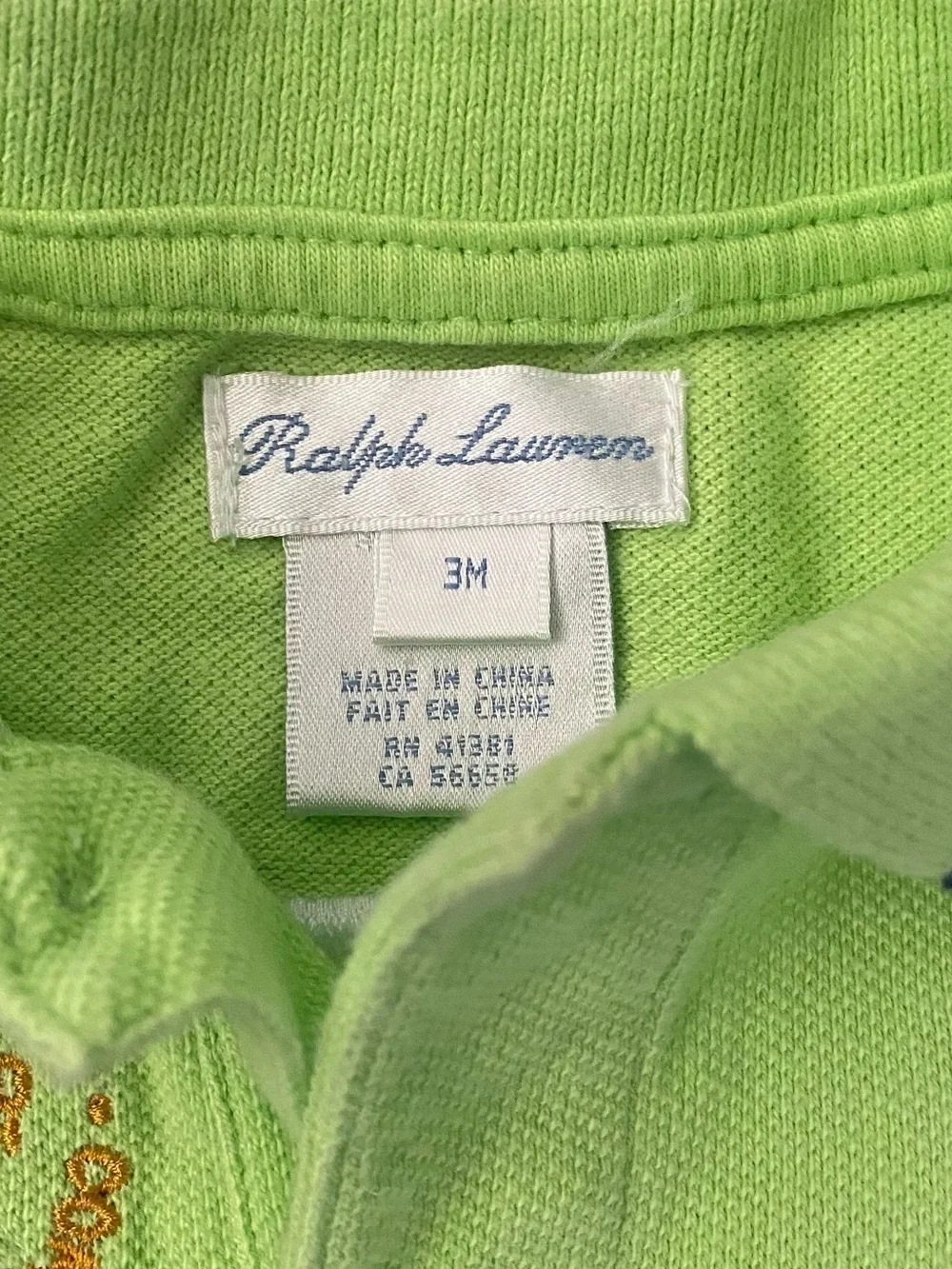 Ralph Lauren Navy and Lime Diagonal Polo Romper